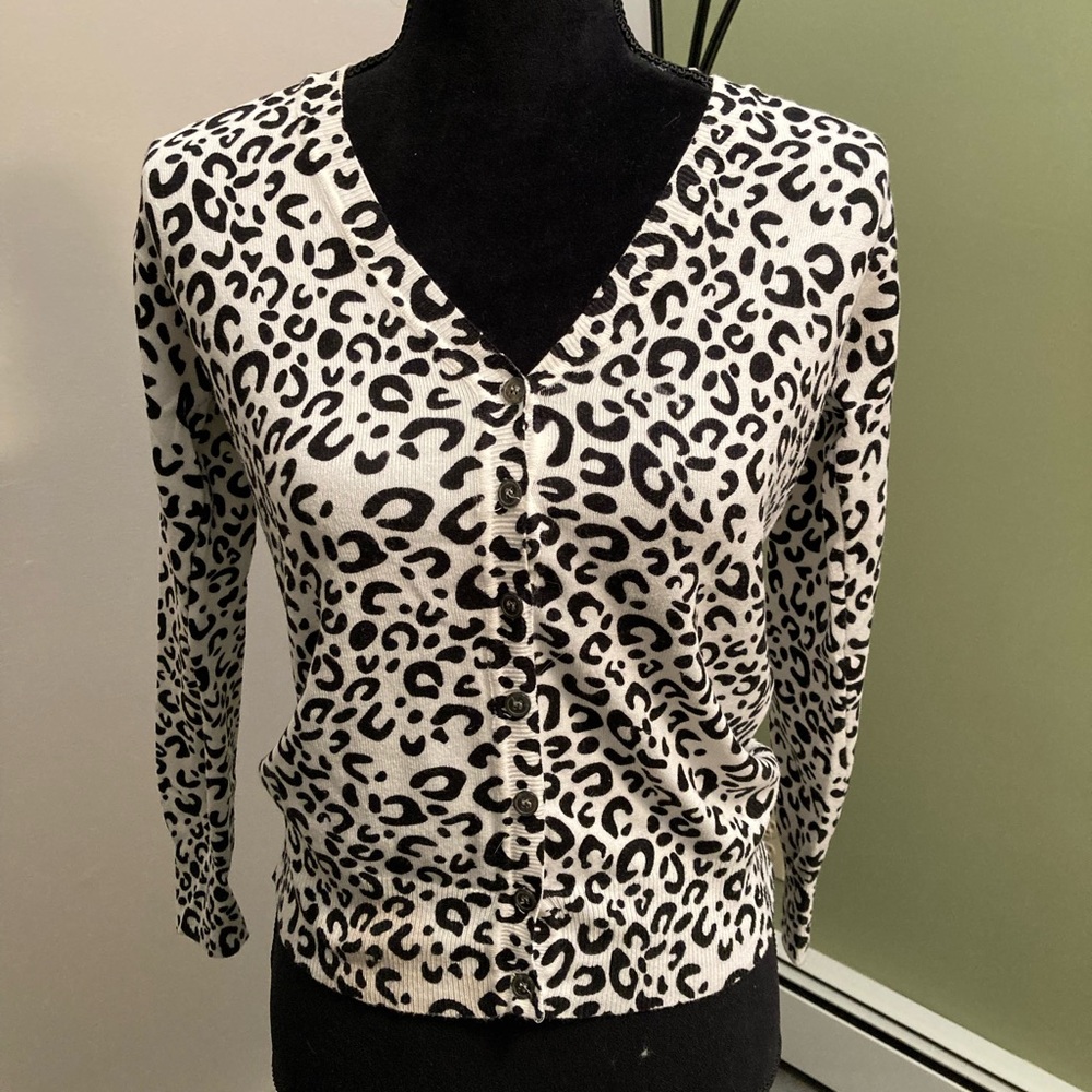 Leopard Print Women's Cardigan Sweater